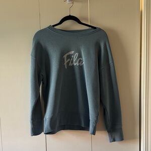 Fila Dusty Blue Crewneck Sweatshirt with Script Logo